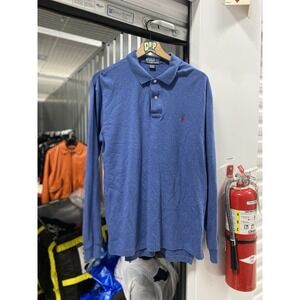 Polo Ralph Lauren Long Sleeve Collared Shirt Navy Blue Red Pony Size Large Men